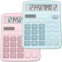 Vista 15 de Calculadora, Splaks - Calculadora de escritorio funcional estándar, batería solar y AA, calculadora electrónica de doble potencia con pantalla 2