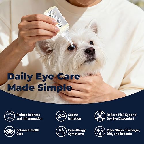 Miniatura 2 de Gotas para los ojos de perro, gotas oculares de catarata para perros, cuidado diario de los ojos para la humedad, comodidad y limpieza, soporte de