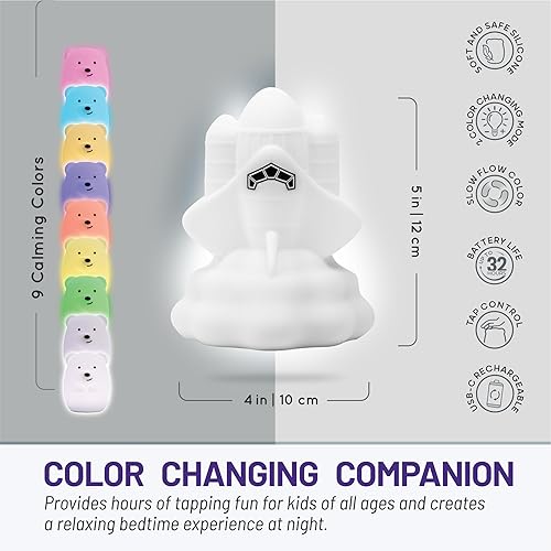 Miniatura 4 de Lumipets Space Rocket - Luz nocturna para niños luz de silicona para guardería de bebés y niños luz nocturna blanda para habitación de niños luces