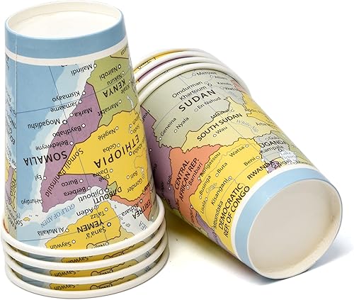 Miniatura 6 de Gift Boutique Juego de 96 piezas de suministros de fiesta Adventure Awaits - Juego de servilletas de papel para mapa del mundo, viaje a bordo de