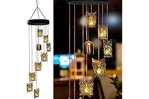 8 LED Solar Upgrade Owl Wind Chimes Outdoor: Perfect Owl Gifts for Owl Lovers