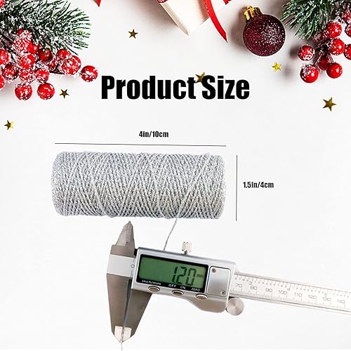 Miniatura 8 de Cordel de Navidad decorativo de 110 yardas para panaderos metálicos decorativos de cordel de envoltura de oro cuerda de manualidades envoltura de