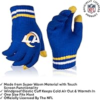 Vista 60 de Ultra Game Gorro de invierno de punto súper suave oficial de la NFL con guantes extra cálidos para pantalla táctil