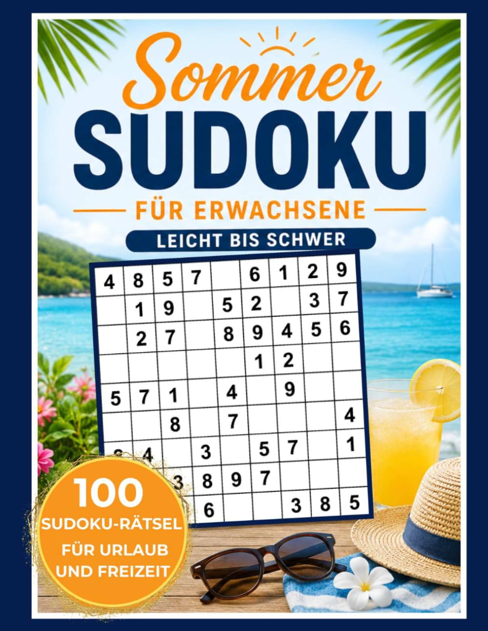 Sommer Sudoku für Erwachsene: 100 Sudoku-Rätsel für Urlaub und Freizeit | Leicht bis Schwer | Perfekte Beschäftigung für entspannte Sommertage.