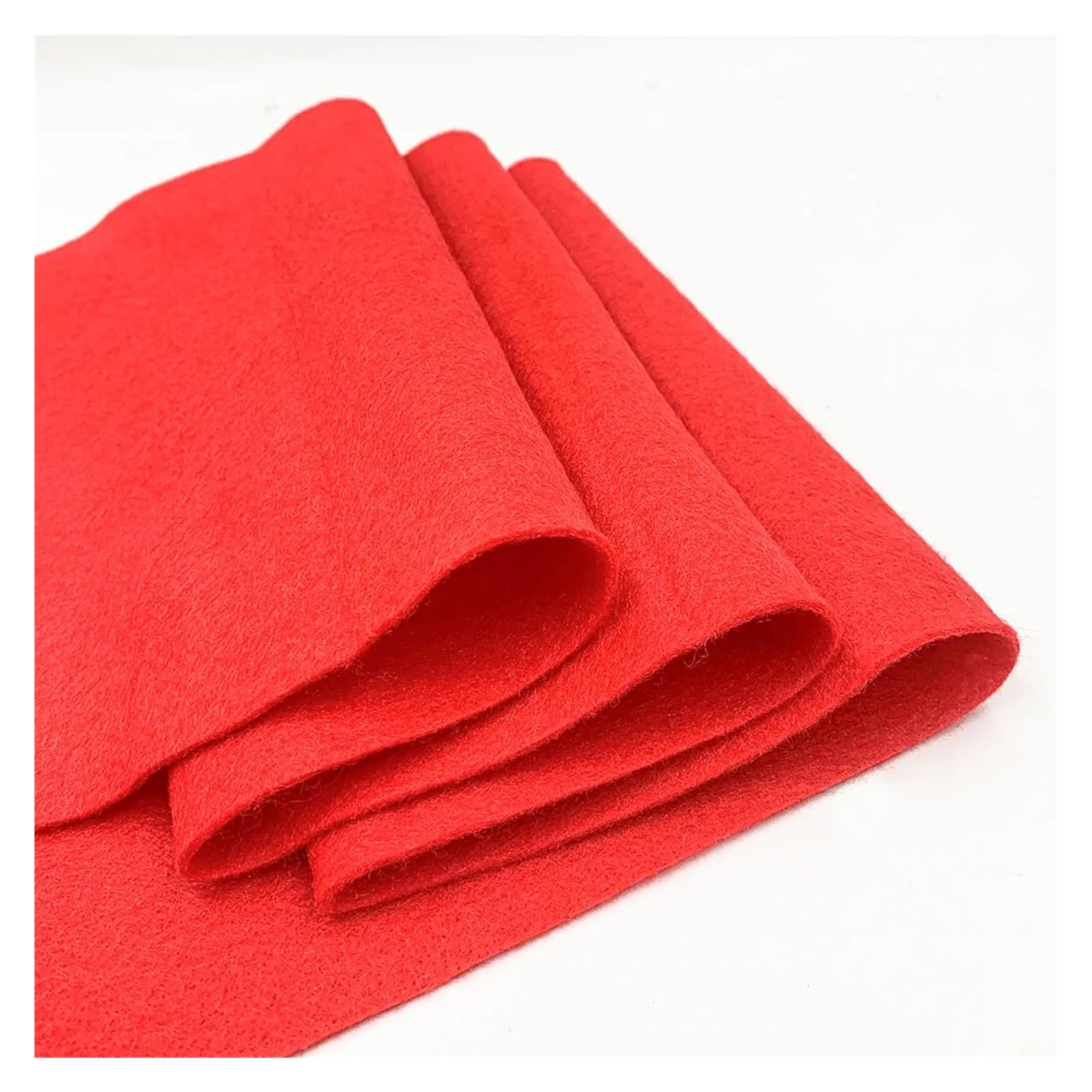 Filz 90 cm breite, weiche Filzstoff-Vliesplatte for Selbermachen – Nähpuppen, Weihnachtsbastelmaterial for Kinder(Red,90cm x 90cm)