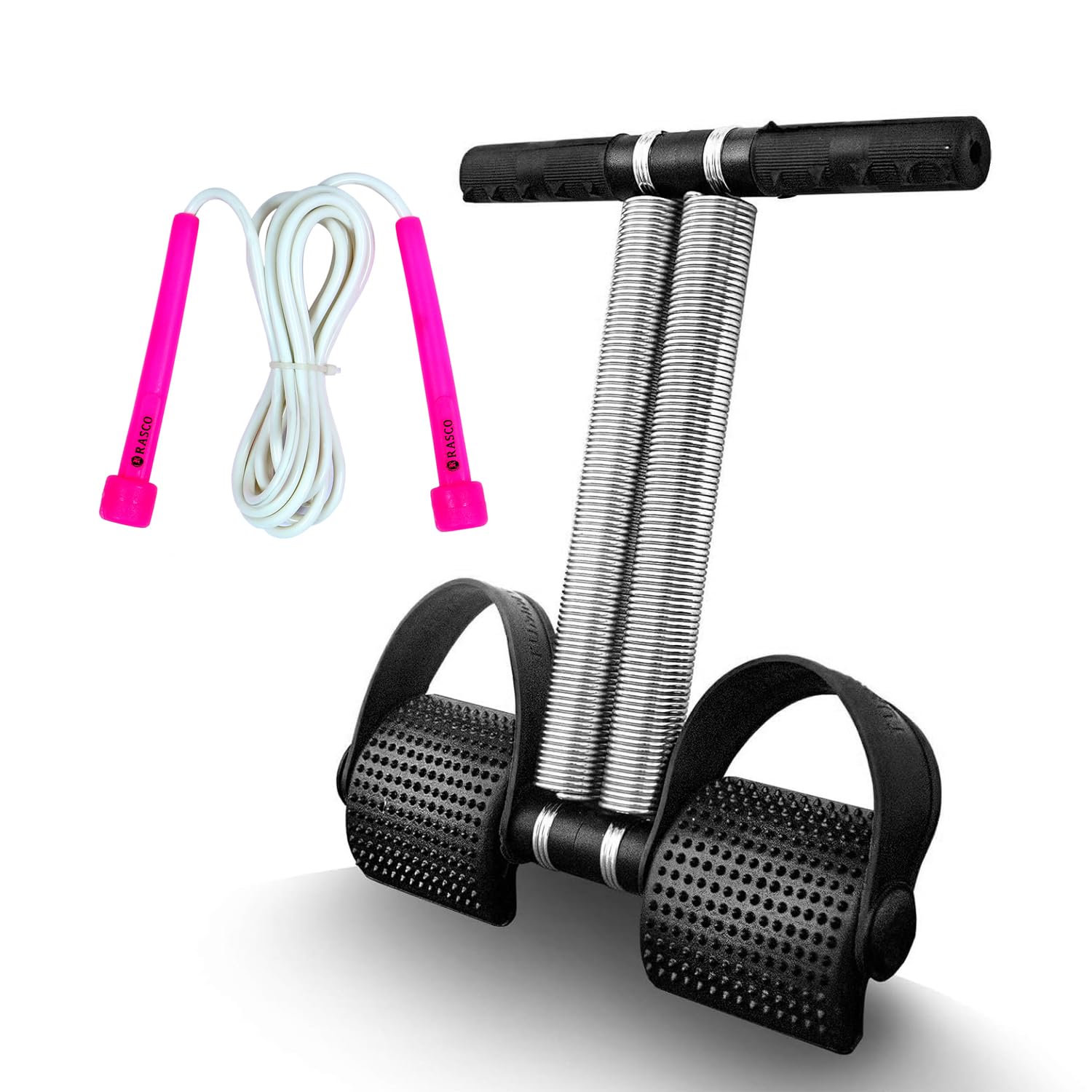 RASCO Double Spring Tummy Trimmer Men and Women for Abs Workout Stomach Exercise Machine for Women and Men Exercise in Gym with Skipping Robe Combo Pack (Black Magenta) (B0D3V56WPV) Amazon Price History, Amazon Price Tracker
