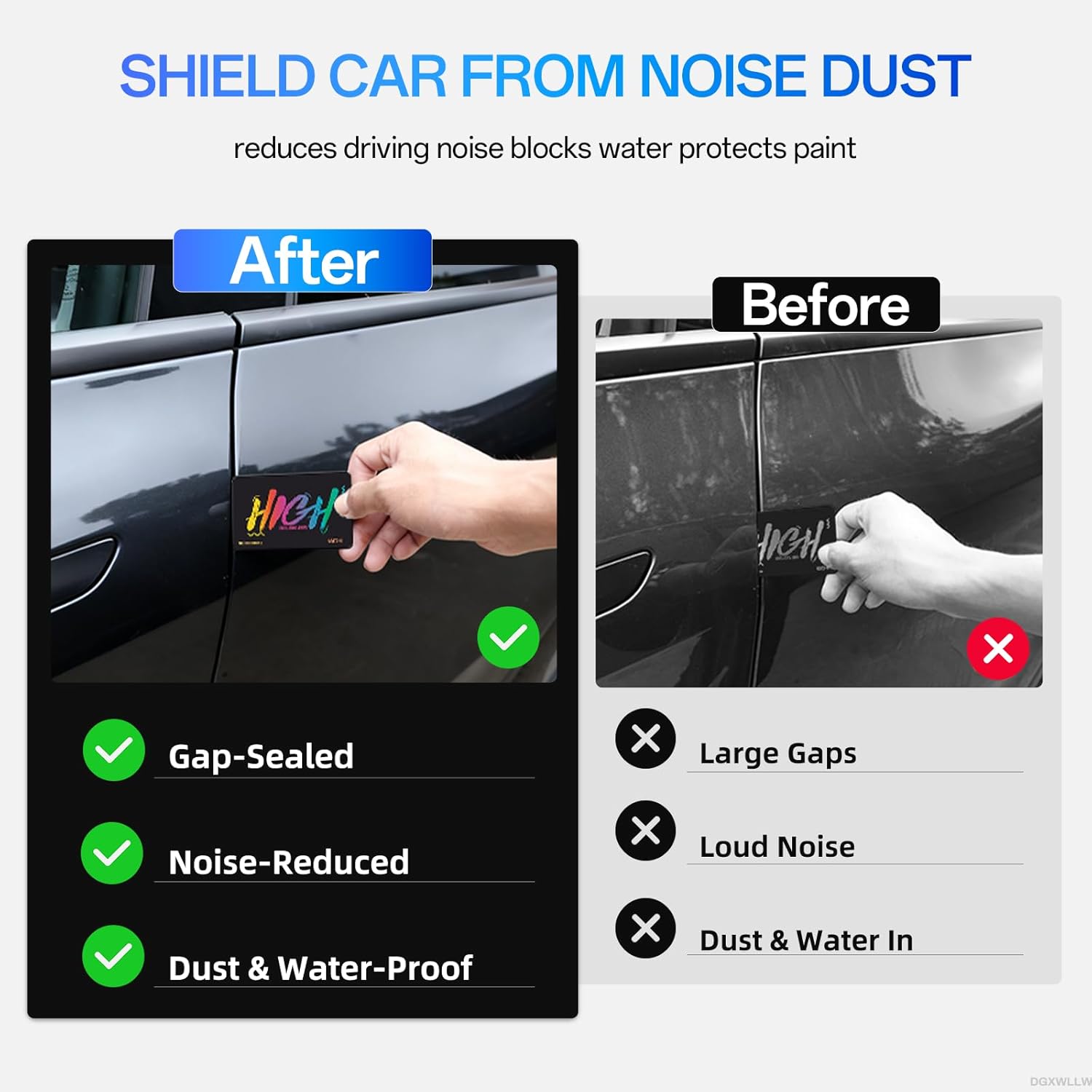 Car Weather Stripping for Tesla Model Y/3 2016-2025 2026 Juniper/Highland, Rubber Door Seal Weather Strip Edge Guards, Soundproofing Waterproof Door Weatherstripping Trim Protector, Back