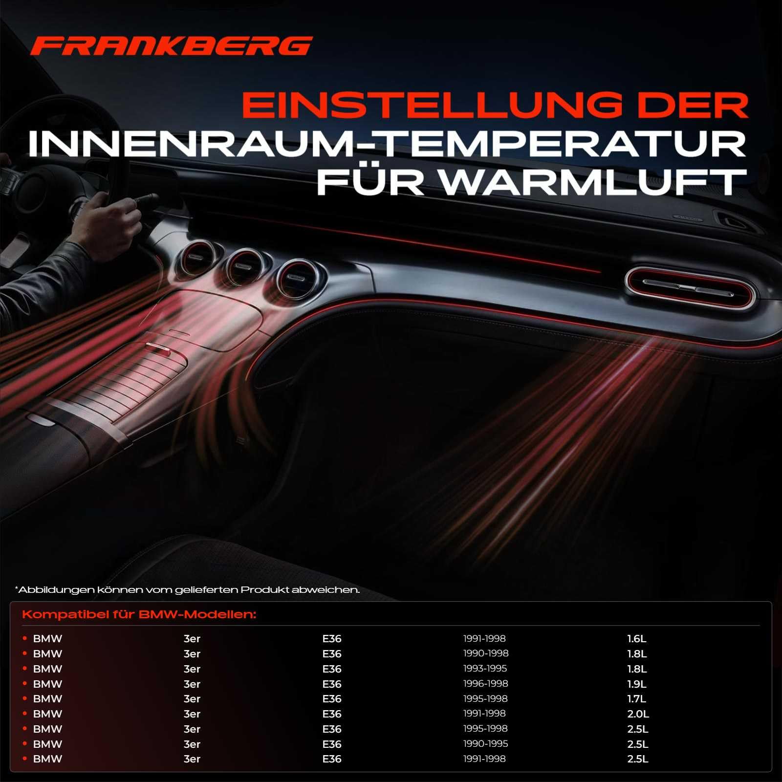 Frankberg Kühlmittelregelventil für 3er Cabriolet Coupe Touring E36 1.6L 1.8L 1.9L 1.7L 2.0L 2.5L 2.8L 3.0L 3.2L 1990-1999 64118375792