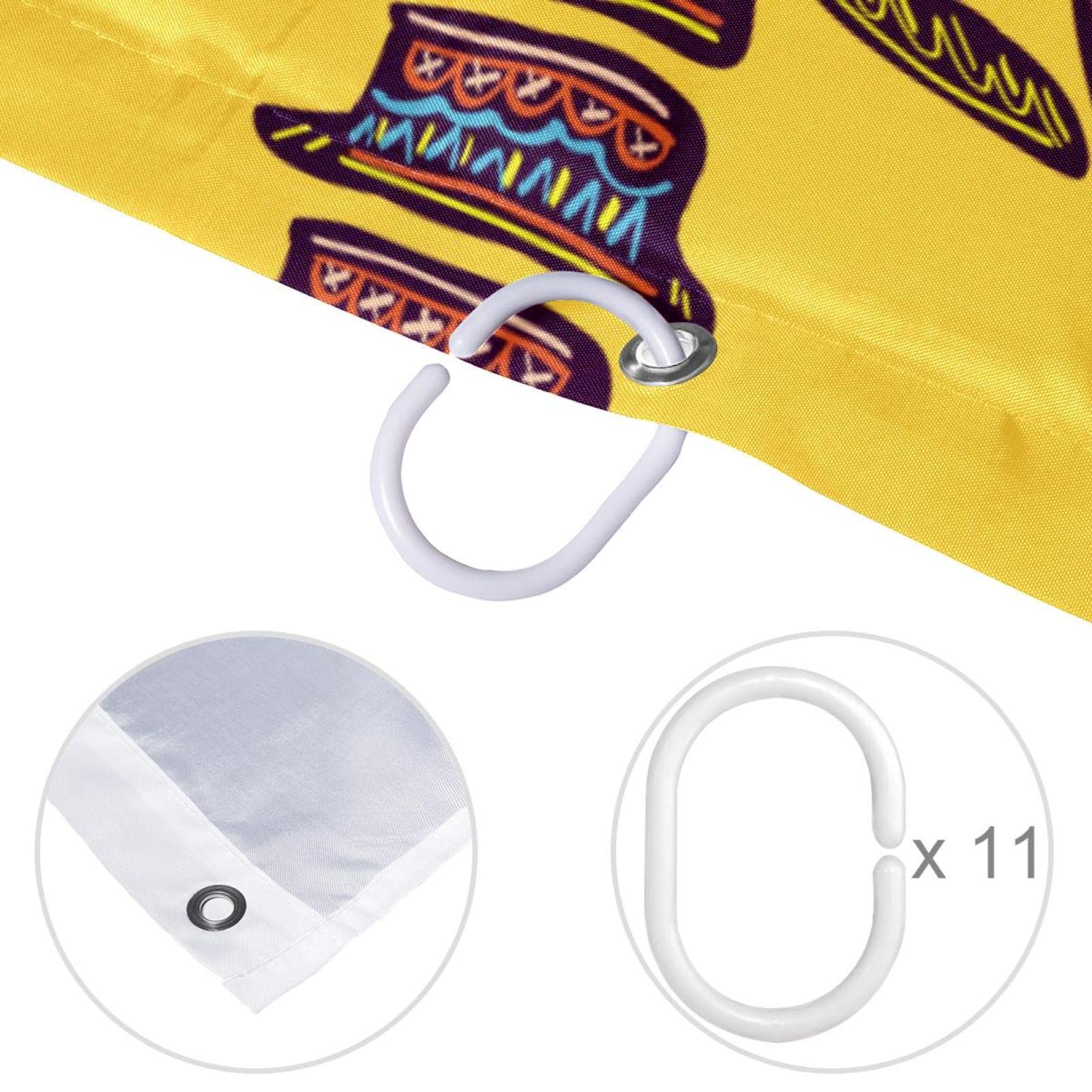 Tenda Da Doccia Con Teschio Scheletro Stile Retrò Anni '70 – 152x182 Cm, In Poliestere Impermeabile, Include 12 Ganci, Per Bagno Gotico E Vintage - 2