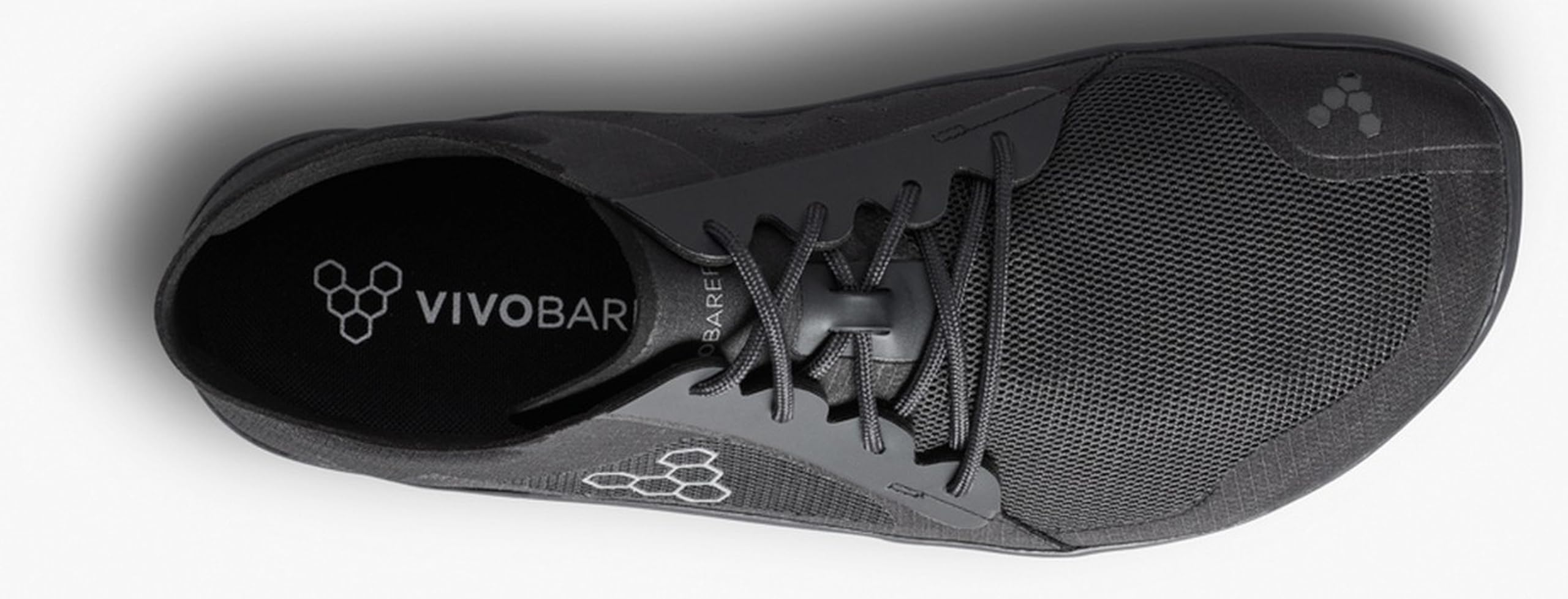 VIVOBAREFOOT Primus LITE IV Womens Obsidian (209253-01) Barfußschuhe für Damen, schwarz, Schnürschuhe für den Outdoor-Einsatz, atmungsaktiv, Mesh, für das Fitnessstudio