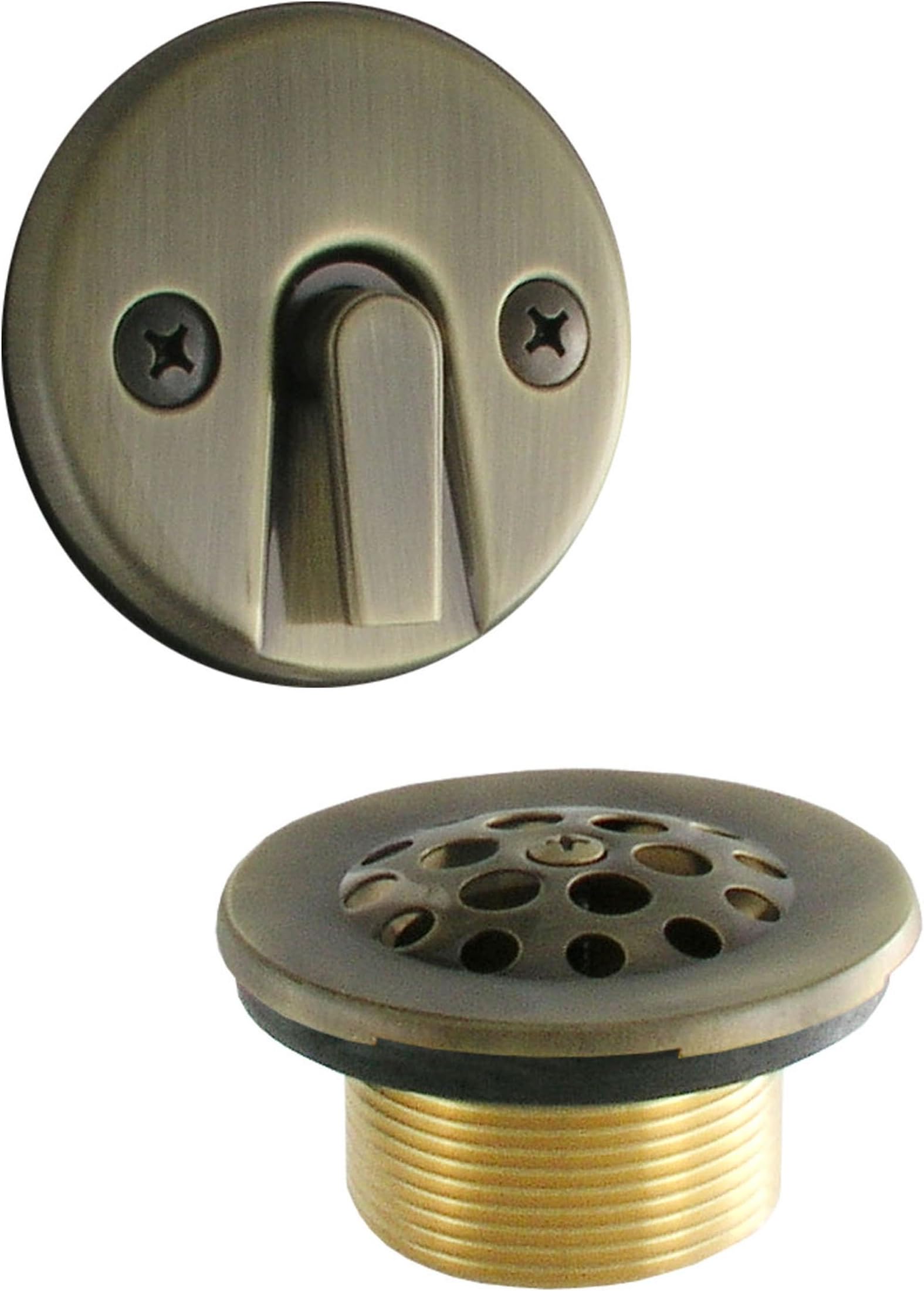 LDR 552 5100AB Waste and Overflow Kit with Trip Lever and Strainer, Antique Brass