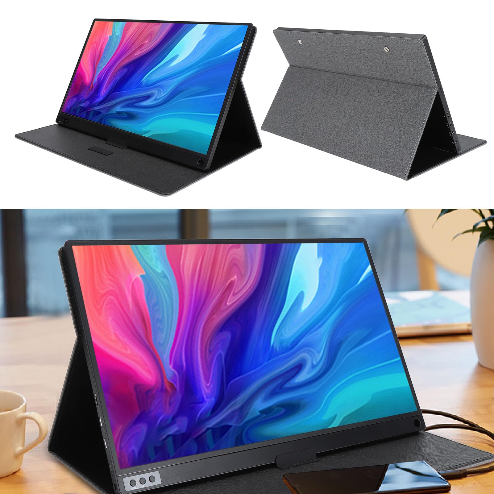 Portable Monitor, 16.1inch 1080P IPS 60Hz Laptop Monitor