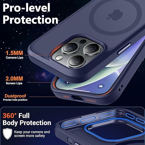 Vista 1053 de MOCCA - Funda magnética resistente para iPhone 11 de 6.1 pulgadas, compatible con MagSafe, protector de pantalla de vidrio + protector de lente