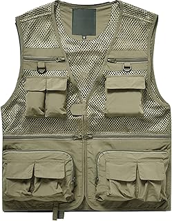 Freiesoldaten Herren Draussen Multi Taschen Weste Aushöhlen Camping Angeln Fotografie Weste Beiläufig Outwear