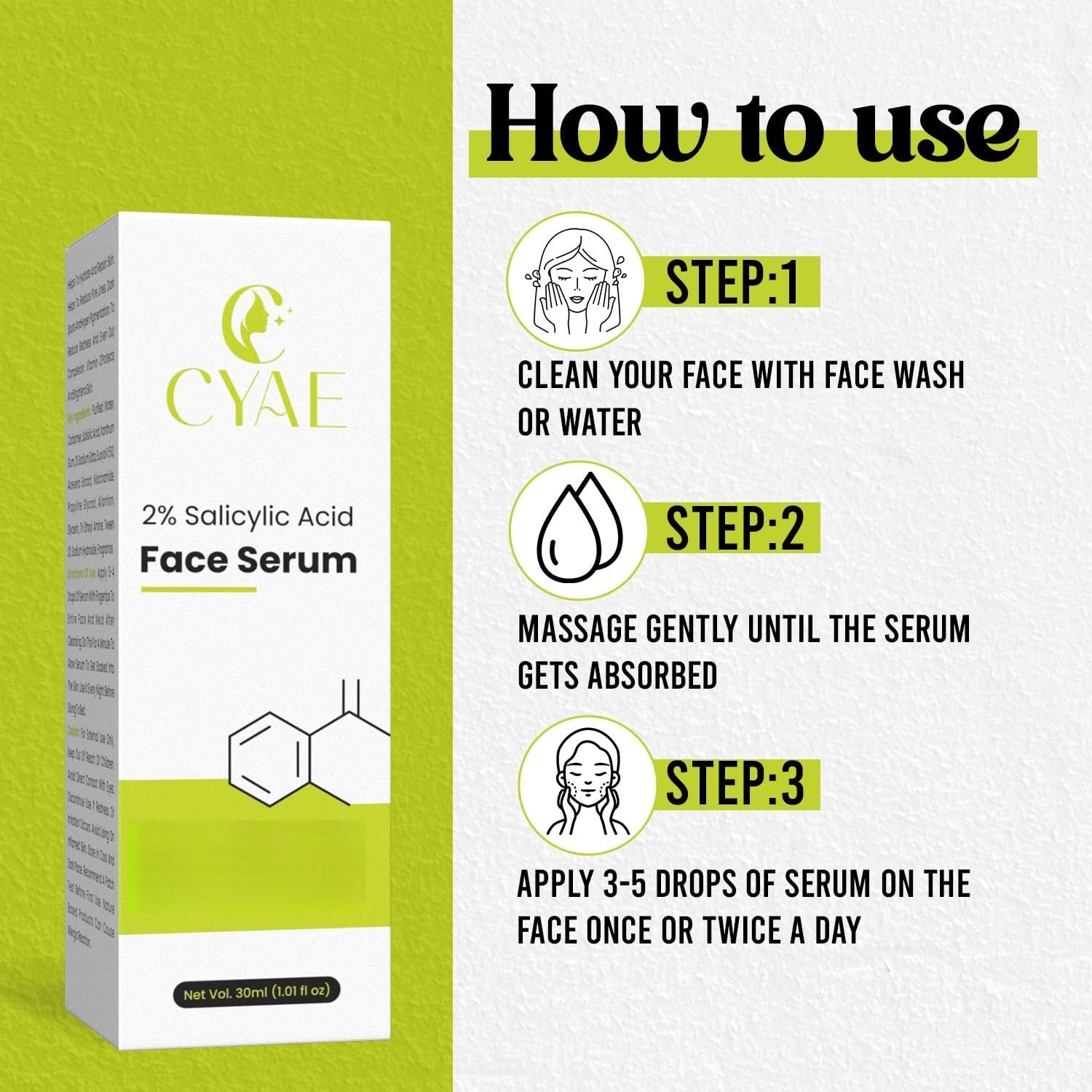 2% Salicylic Acid Face Wash and Face Serum Set, Daily Facial Cleansing & Care Combo