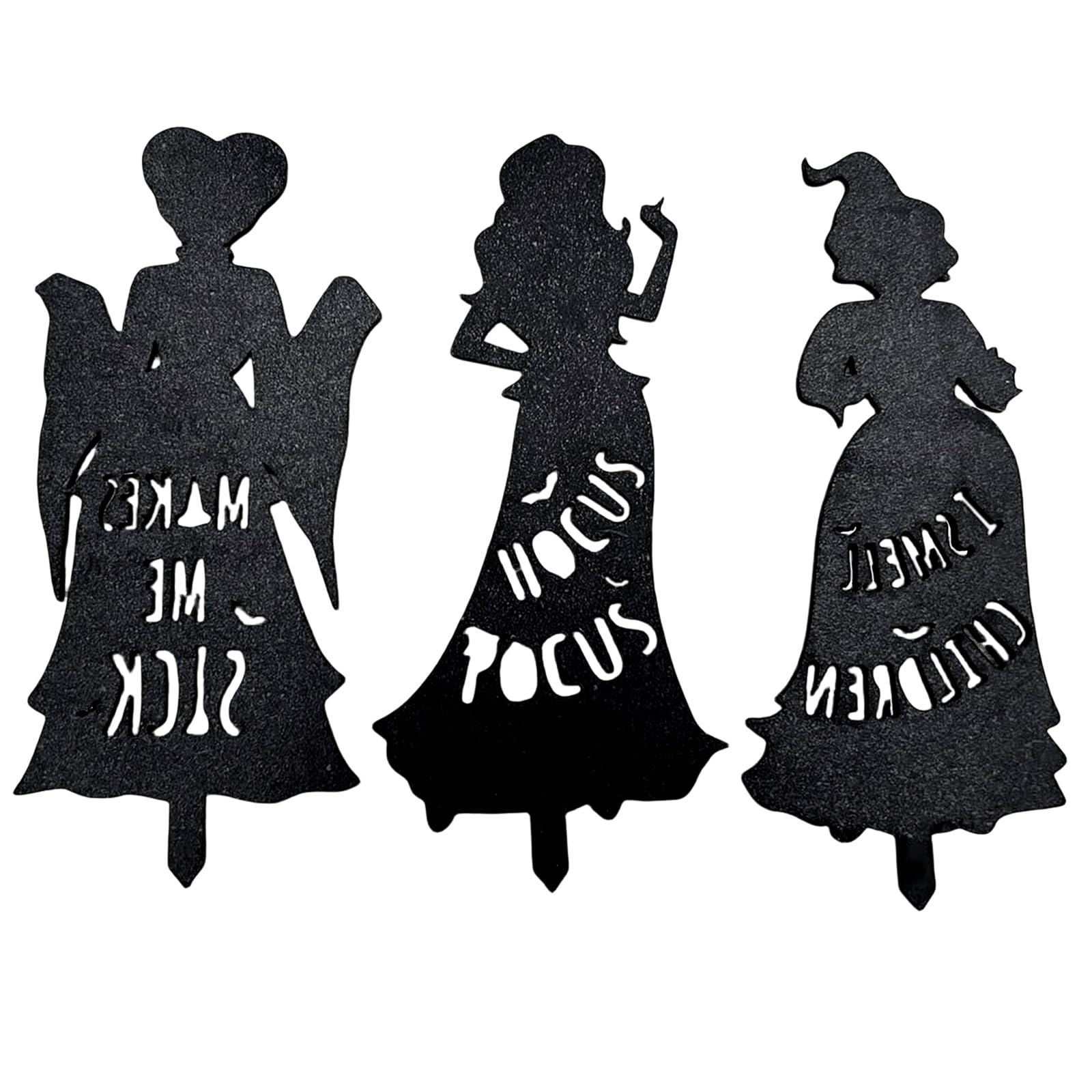 Jazuaiao Witch Outdoor Lawns Sign Bewitching Halloween Yard Sign Ornament Black Outdoor Lawns Stake Decors Acrylics Stakes