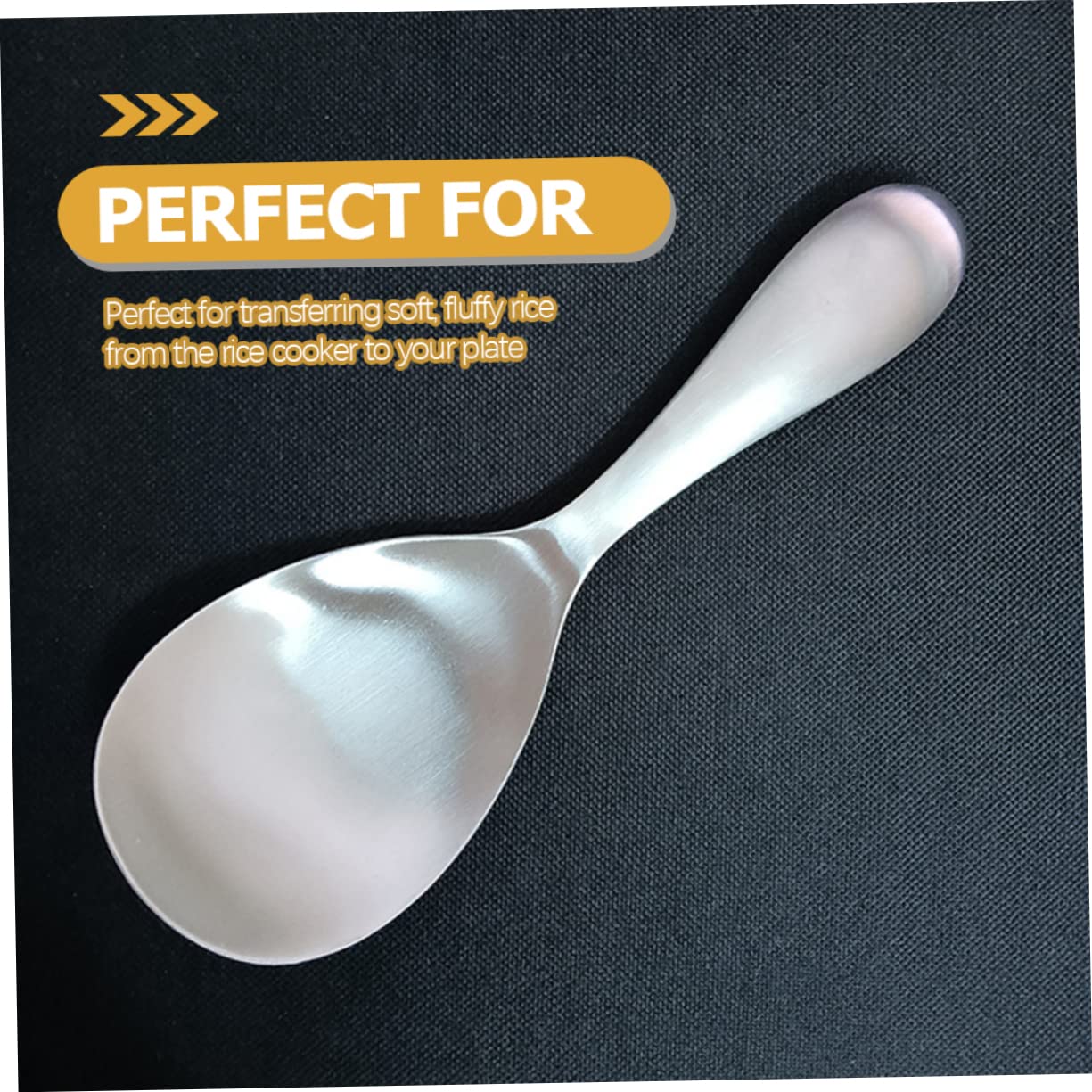 Mikinona Wear Resistant Stainless Steel Rice Spoon Mirror Polished Rice Paddle Reusable Rice Scooper for Home Hotel and Restaurant Use Ergonomic Design for Effortless Serving