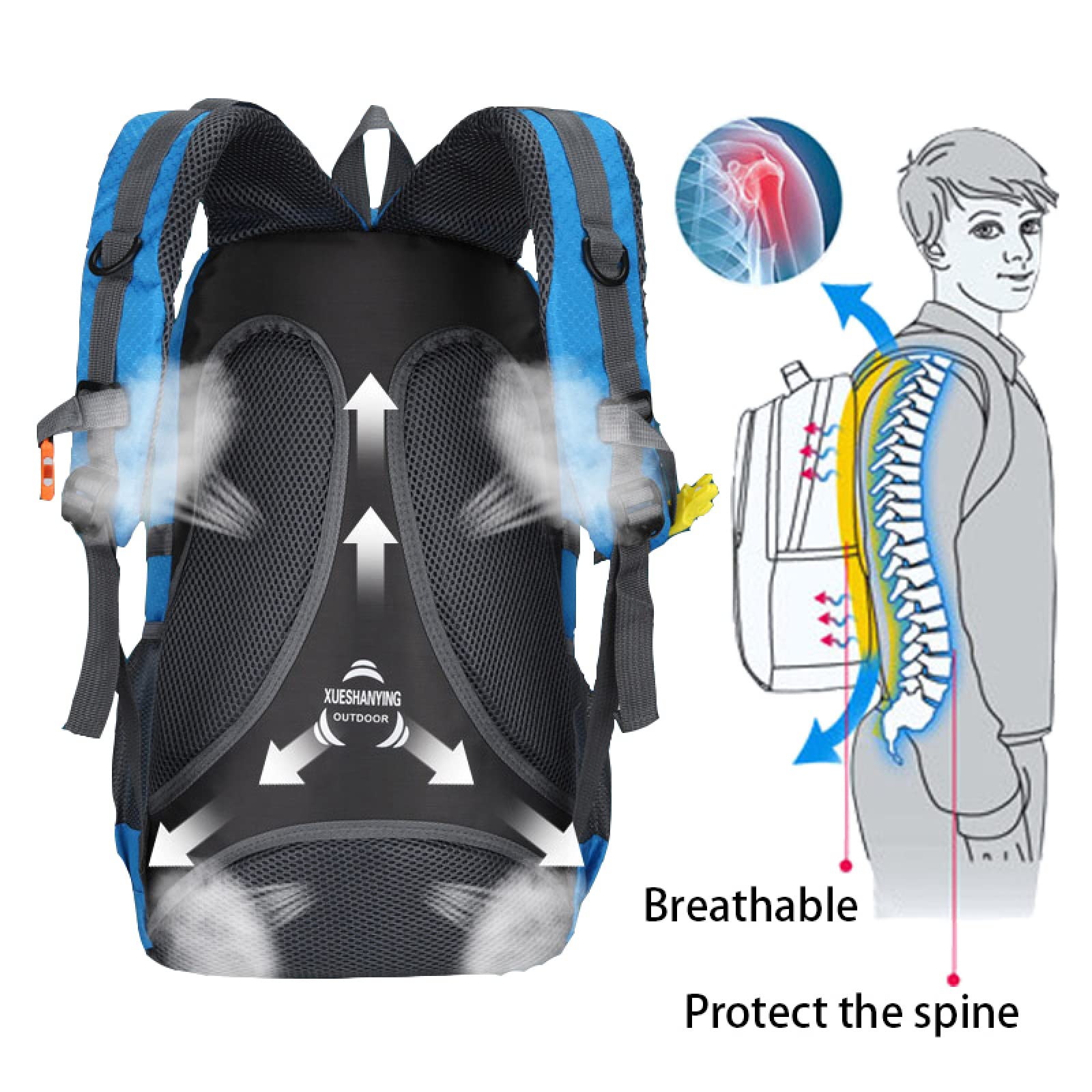 40 l wspinaczka wodoodporny plecak męski podróżny designerska torba plecak turystyczny plecak unisex outdoorowe plecaki kempingowe nylonowe torby sportowe
