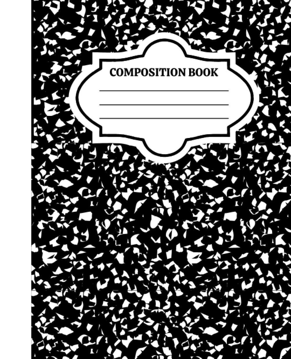Composition Book: White Marble, Marble Composition, Composition Notebook, draw and write journal, College Ruled, 100 pages, 7.5 in x 9.25 in, 19.05 x 23.495 cm, Cute Black and White Cover