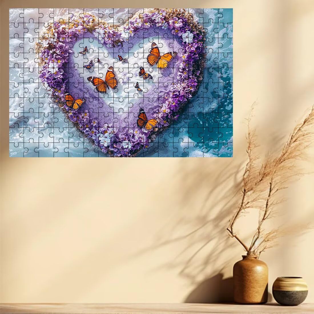 Puzzle 3000 elementów motyl, puzzle serca dla dorosłych, klasyczne puzzle gry edukacyjne do aktywności rodzinnej, najwyższej jakości drewniane puzzle z pudełkiem na prezent dla mężczyzn i kobiet