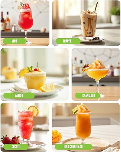 Miniatura 9 de Máquina de granizado para el hogar con función de autolimpieza, máquina profesional de bebidas congeladas, 5 programas preestablecidos, margaritas