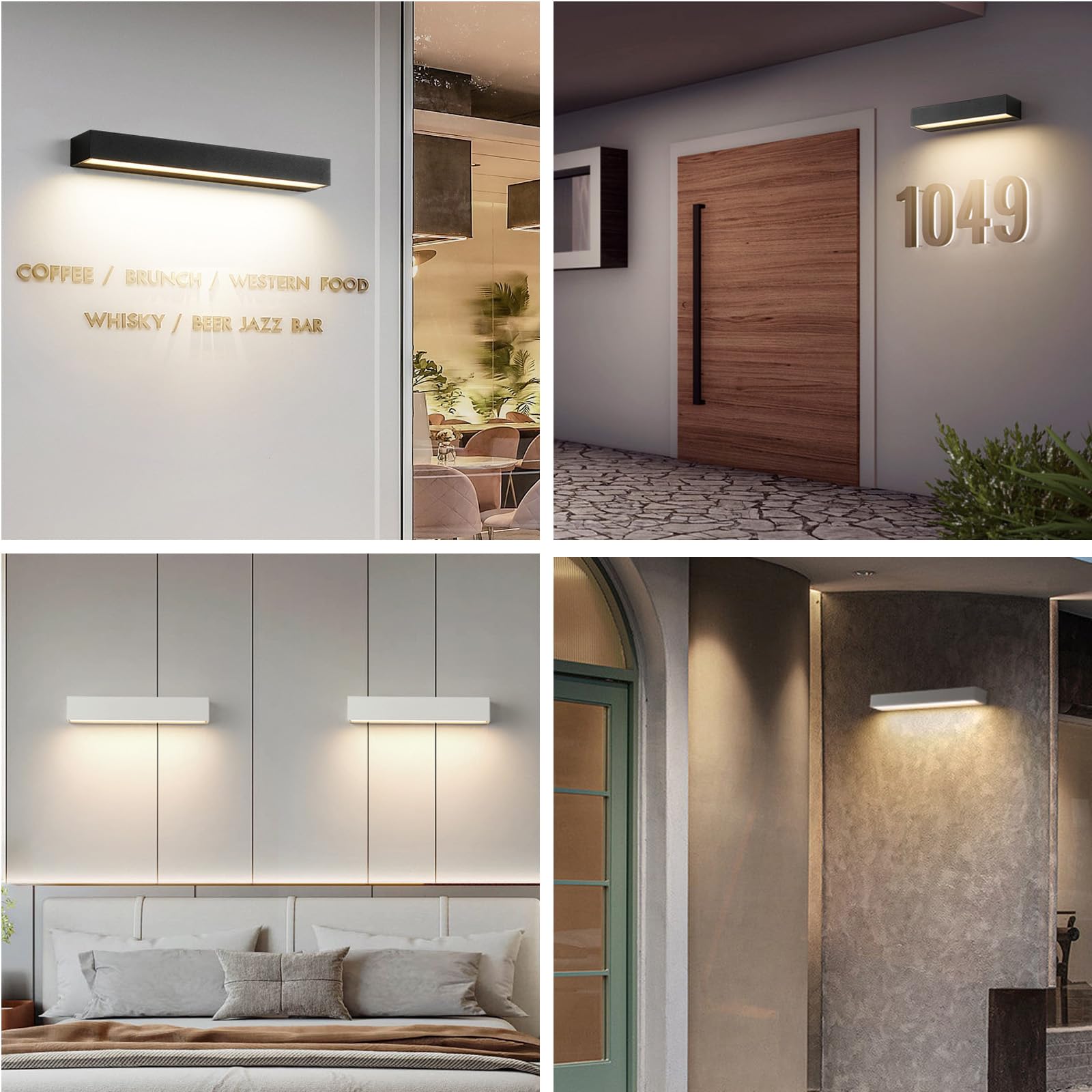 Zewnętrzny kinkiet LED, dekoracyjna lampa tarasowa, nowoczesna designerska lampa ścienna IP65, lampa ścienna do użytku na zewnątrz/wewnętrzna, aluminiowa lampa balkonowa, p
