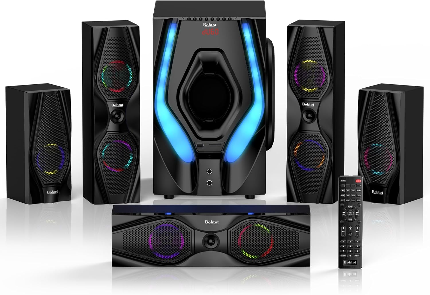 Bobtot Surround Sound Systems Home Theater System - 1200 Watts Peak Power 10