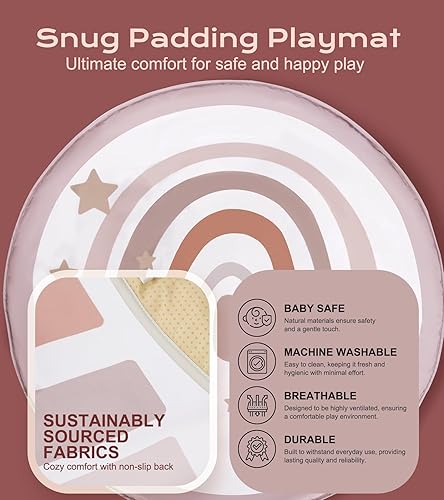 Miniatura 4 de little dove Tapete de juego para gimnasio y bebés diseño de arco iris para recién nacidos basado en etapas actividades de desarrollo para bebés y