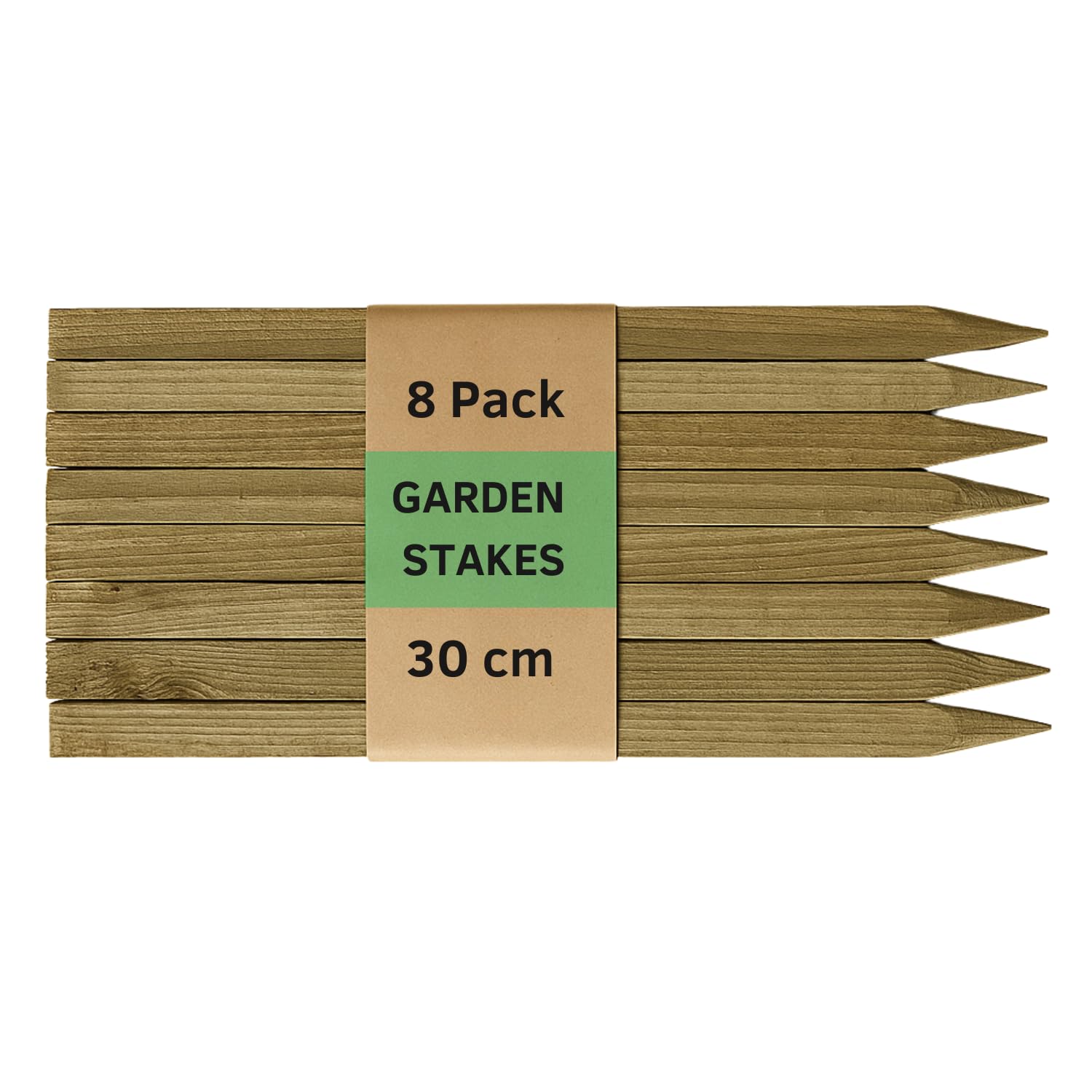 8 Pack 12" (300mm) Treated SITE PEGS Wooden Stakes Posts PEGS Garden Fence