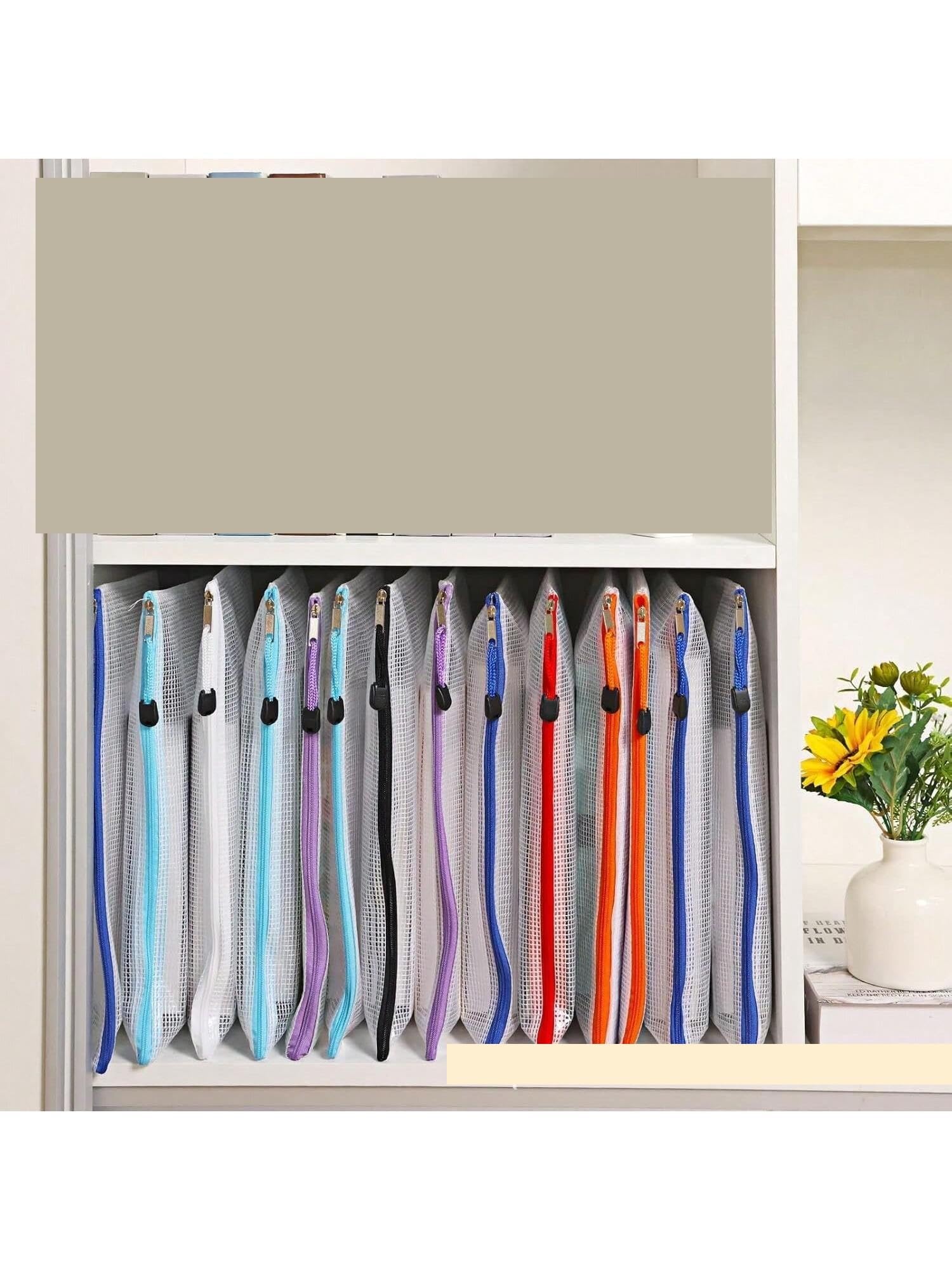Lot de 24 pochettes en plastique A4 avec fermeture éclair, organiseur en plastique accordéon pour le rangement de documents de bureau à domicile