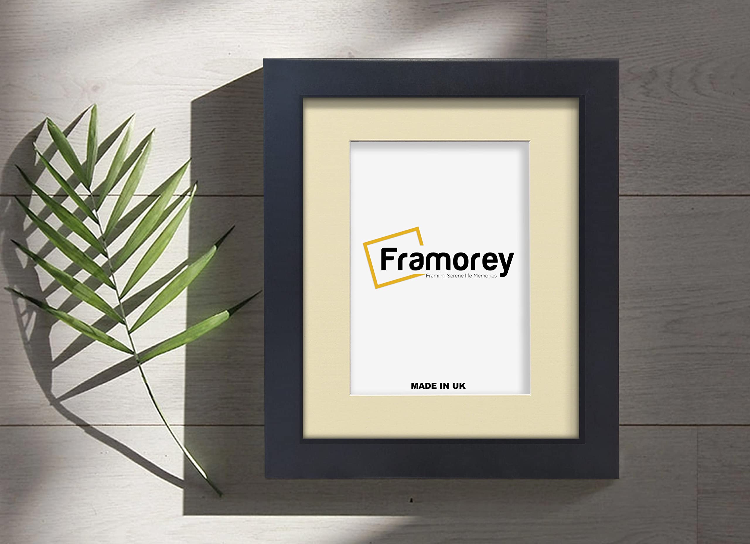 FRAMOREY Box Molding Picture Frame, 28x20" Black Wooden Effect Photo Frame, With 24x16" Size Ivory Mount, Wall Hanging Deep Box Poster Frame — image 1