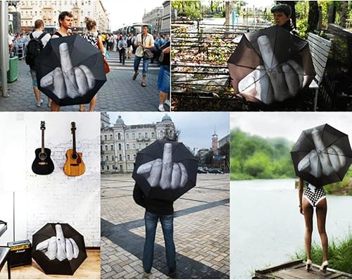 Miniatura 6 de TIHOOD Divertido paraguas plegable de dedo medio regalo creativo para hombremujer