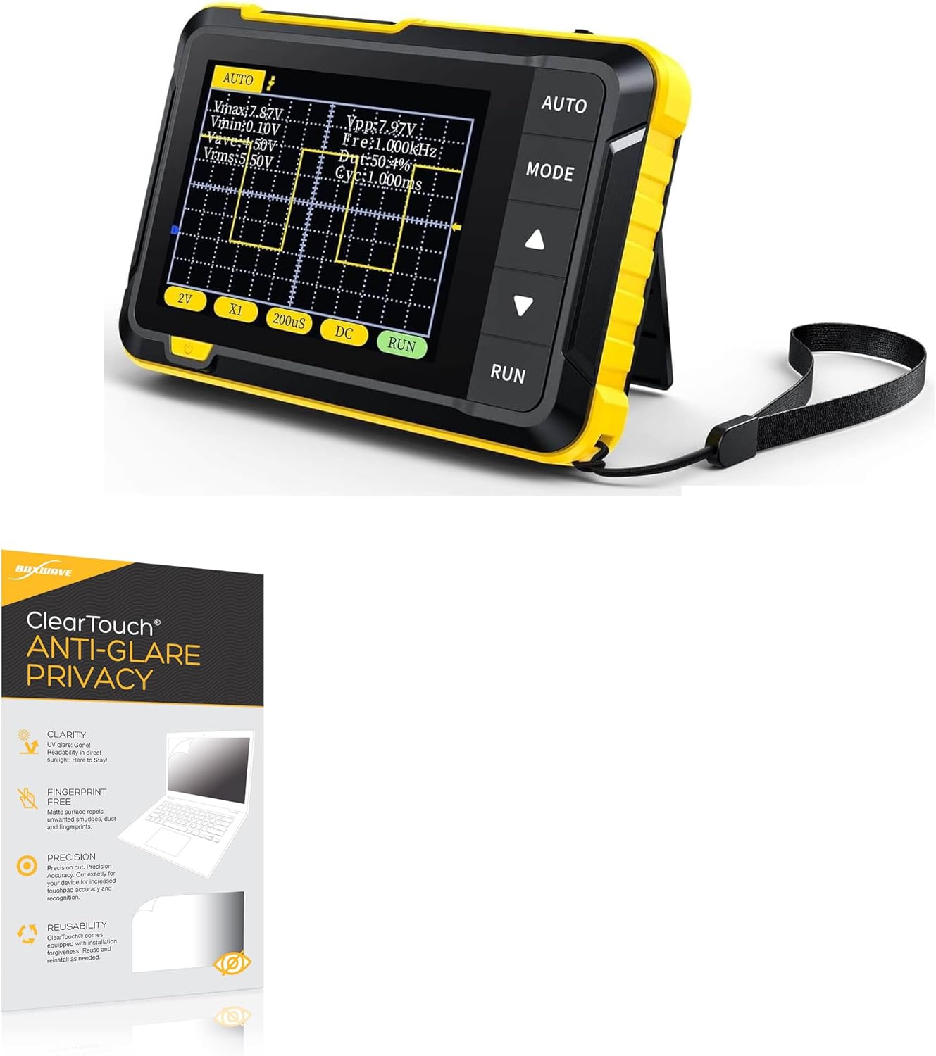 BoxWave Screen Protector Compatible with FNIRSI DSO152 - ClearTouch Anti-Glare Privacy (2-Pack), Privacy Screen Protector Flexible Film Anti-Glare