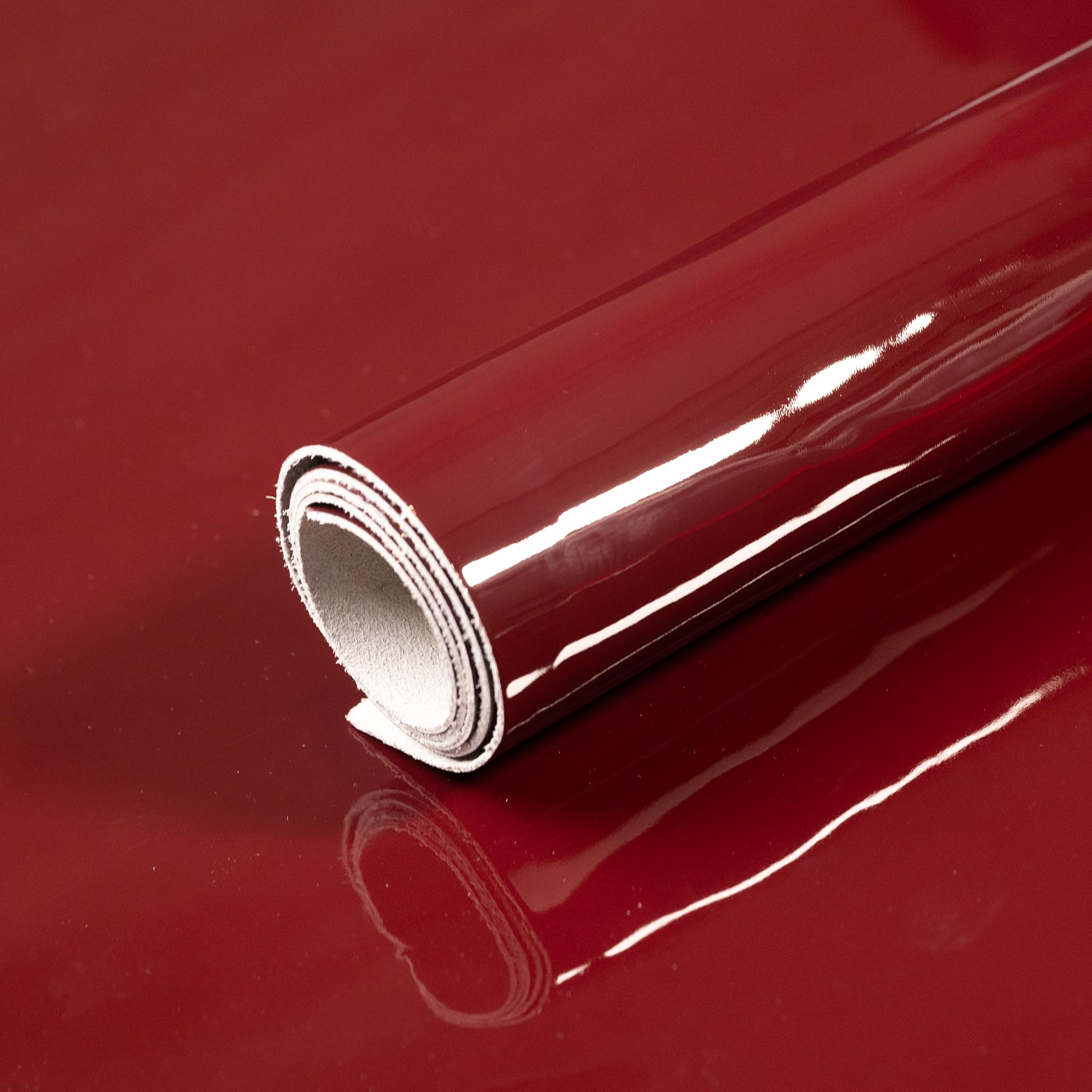 Glossy Plain Cowhide Patent Leather Sheets for Arts & Craft (1.15mm to 1.24mm), Shiny Finish Leather for Home décor, Fashion Accessories & Sewing Hobby (Burgundy, 6"*6")