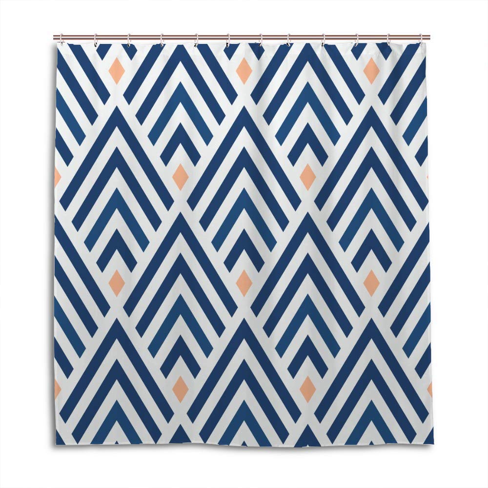 Rideau de douche chic aux motifs abstraits et finitions soignées en textile durable