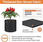 Les sacs de culture 5 C'est moi. 5 Pots de tissu en emballage 300g Sacs de culture non tissés épais avec poignées pour tomates végétales Fruits de pommes de terre Pots de jardin pour plantes à l'intérieur extérieur(12" Dia x 10" H)