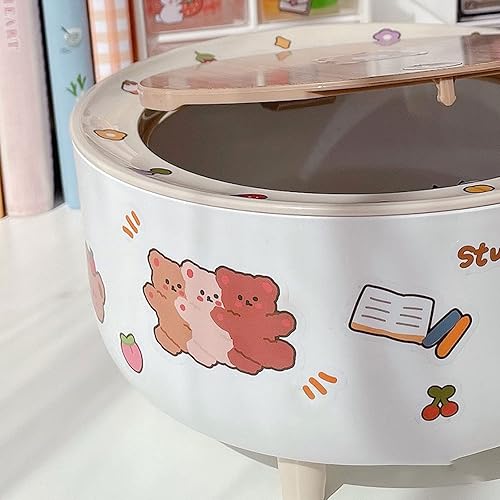 Miniatura 6 de ZELKON Trash Can Bedroom Desktop Multifunctional Trash Can Home Car Storage Bucket with Lid Garbage Bin Living Room Office Press Switch Trash Can