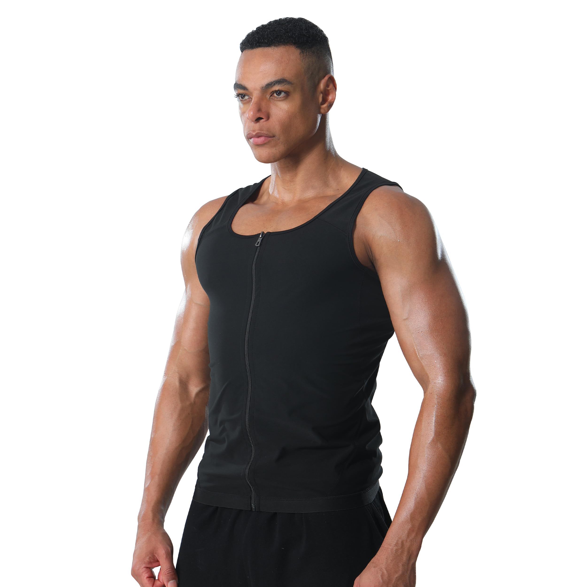 Canotta Sauna Dimagrante Uomo Gilet Sudore Fitness Sportivo Body Shaper Snellente Canottiera Allenamento Palestra Perdita Peso Shapewear Cerniera