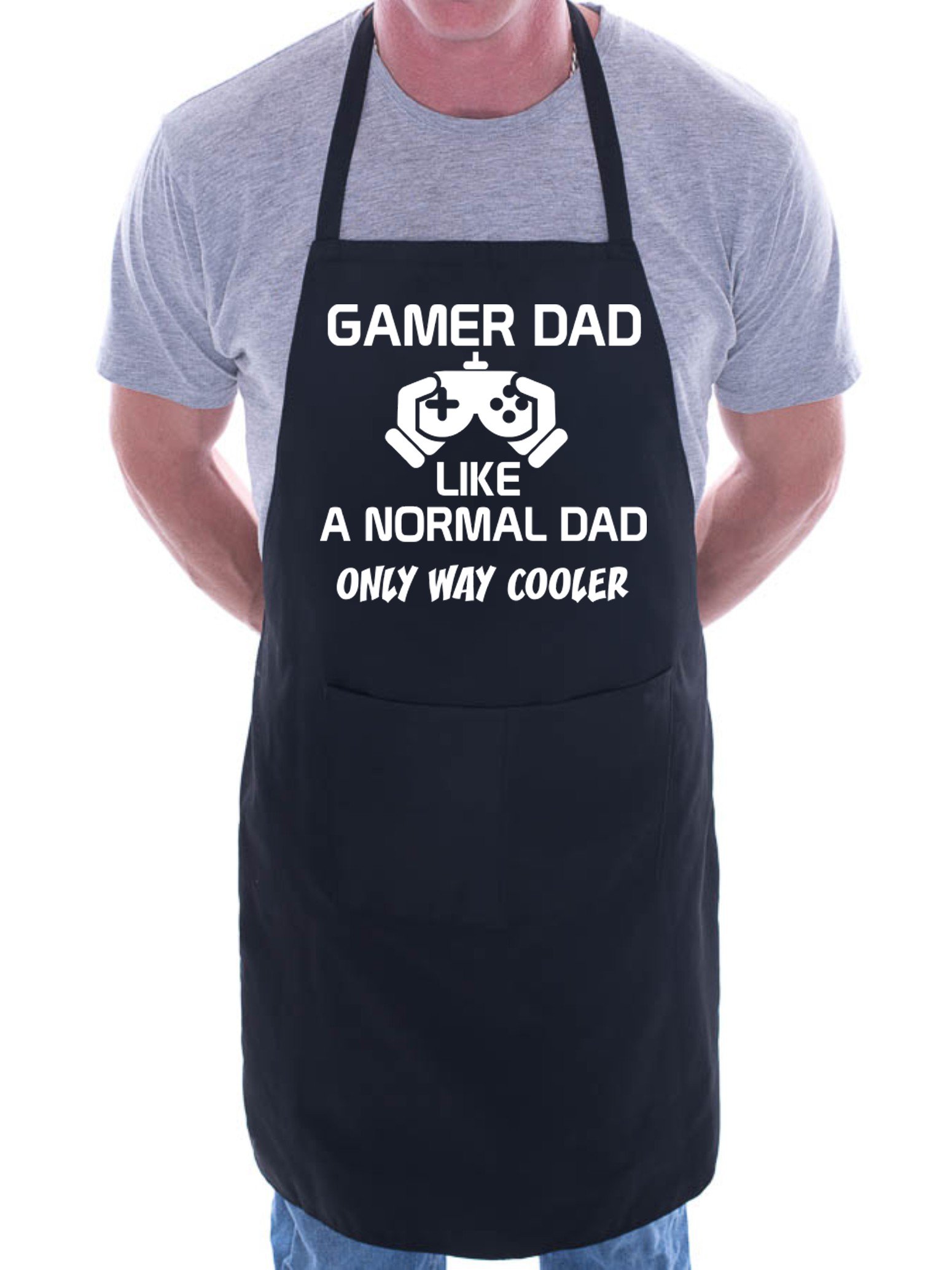 Print4U Gamer Dad BBQ Cooking Funny Novelty Apron Black