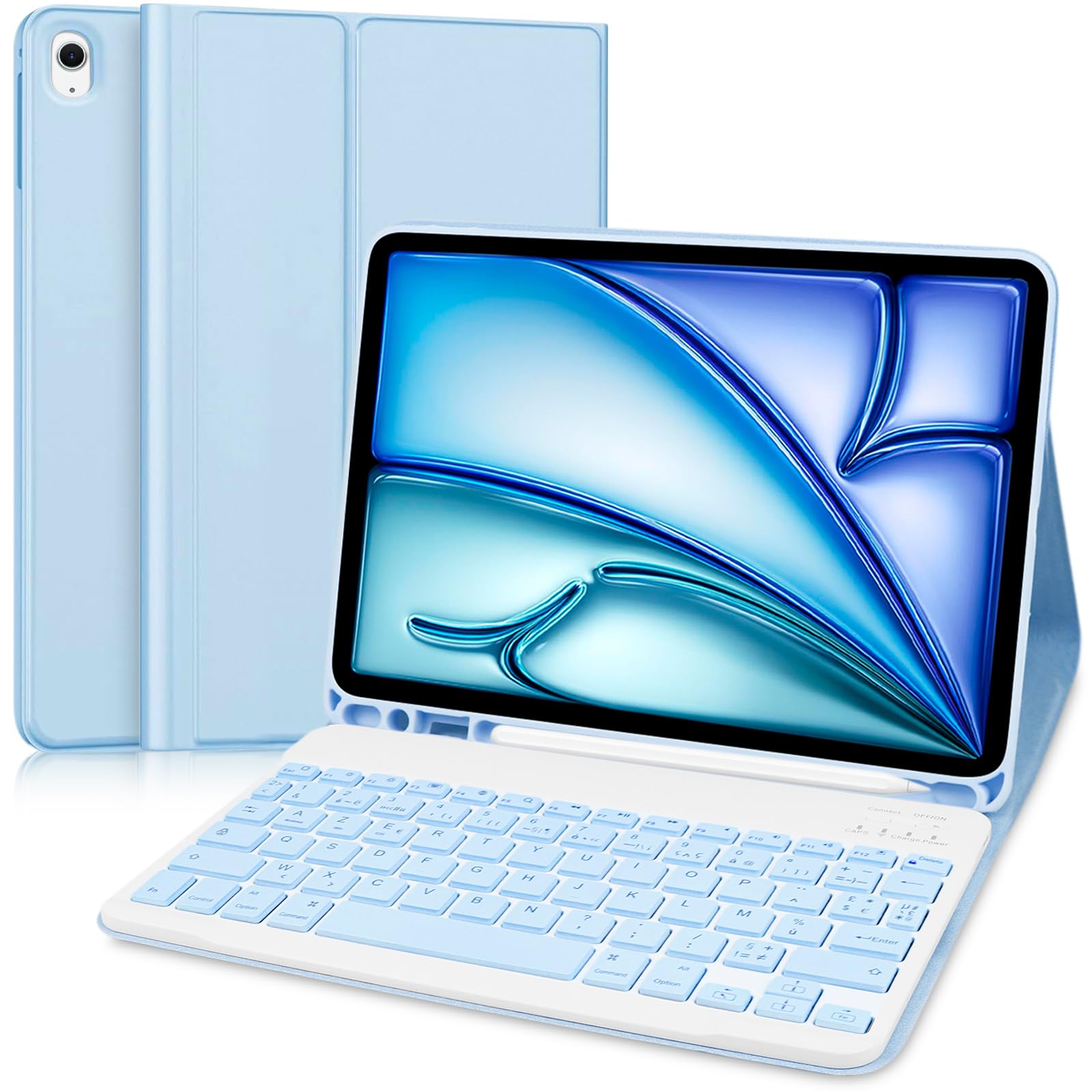 Coque IPad Avec Clavier - Pour IPad Air 11 (M2, 2024), IPad Pro 11, Air 5/4 - Blanc