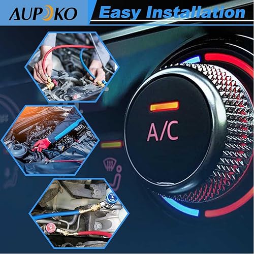 Miniatura 4 de Aupoko R1234yf Acopladores rápidos, acopladores manuales R1234yf de lado altobajo, adaptadores de conector con puerto macho de 14 pulgadas,