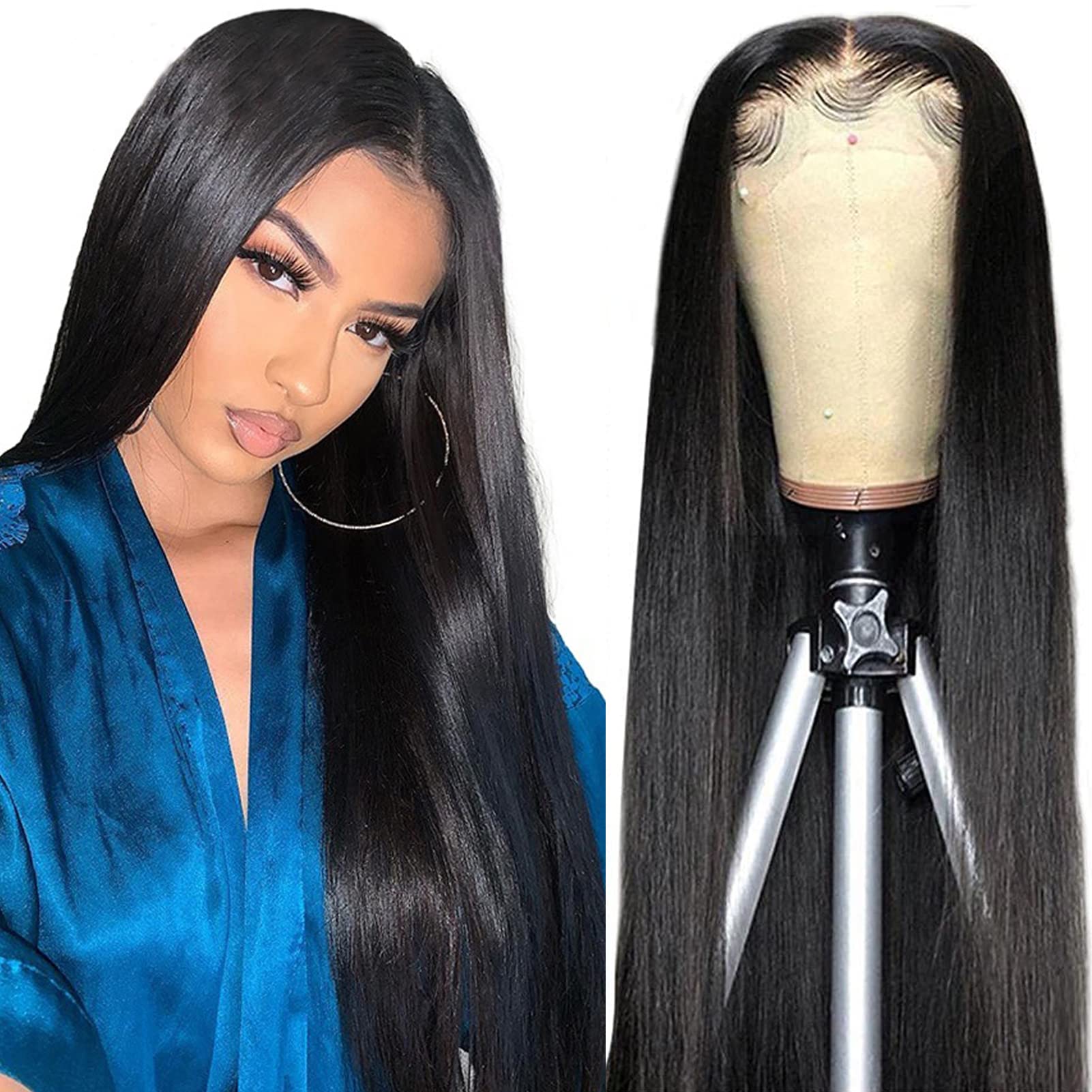 Buy HOT STAR 5x5 HD Lace Front Wigs Human Hair 180 Density 5x5 HD Lace
