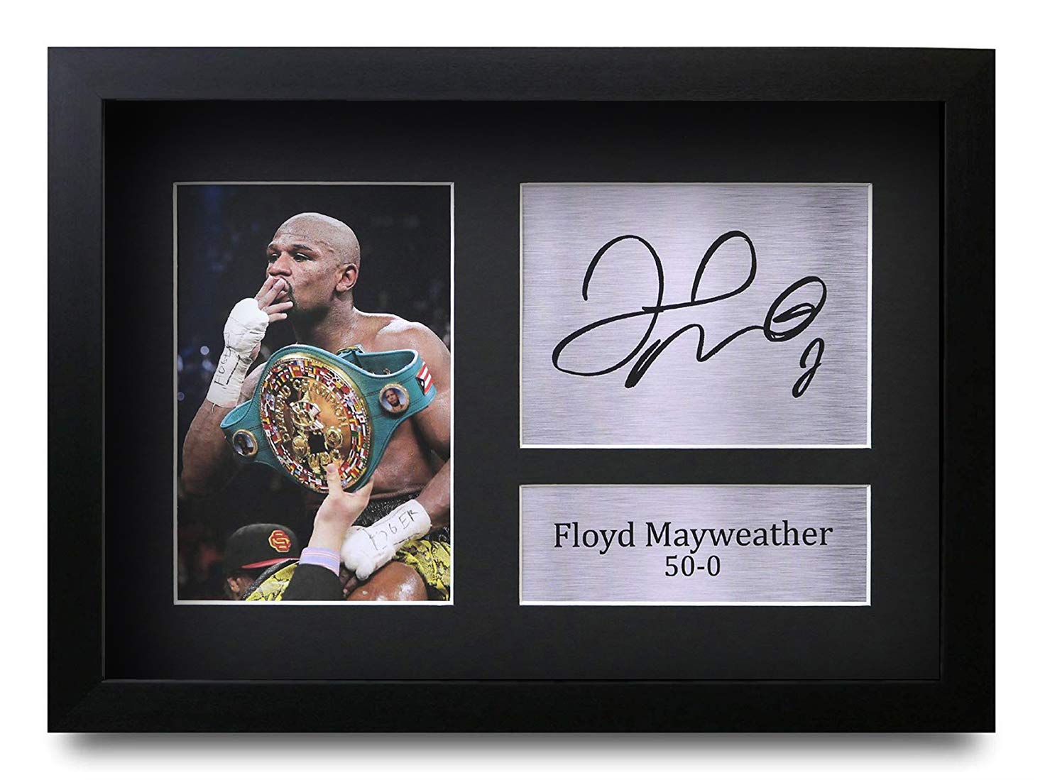 HWC Trading FR Floyd Mayweather Gift Signed FRAMED A4 Printed Autograph Boxing Gifts Print Photo Picture Display
