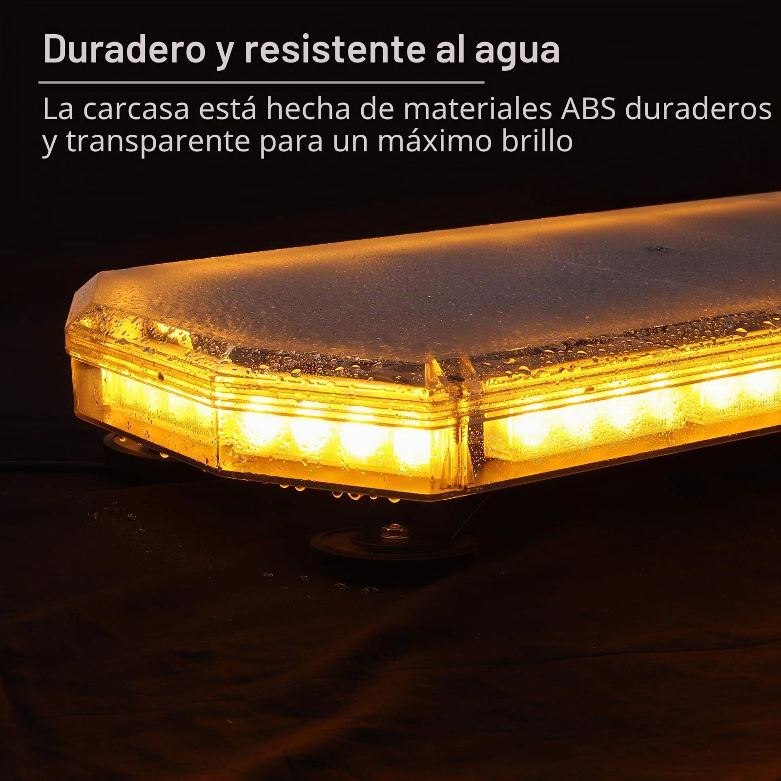 Justech 56 LEDs Luz de Advertencia de Emergencia con 16 Modos de Flash, Barra de Luz Estroboscópica Impermeable con Interruptor de Control de Pantalla Digital para 12V 24V Vehículo Remolque Camión
