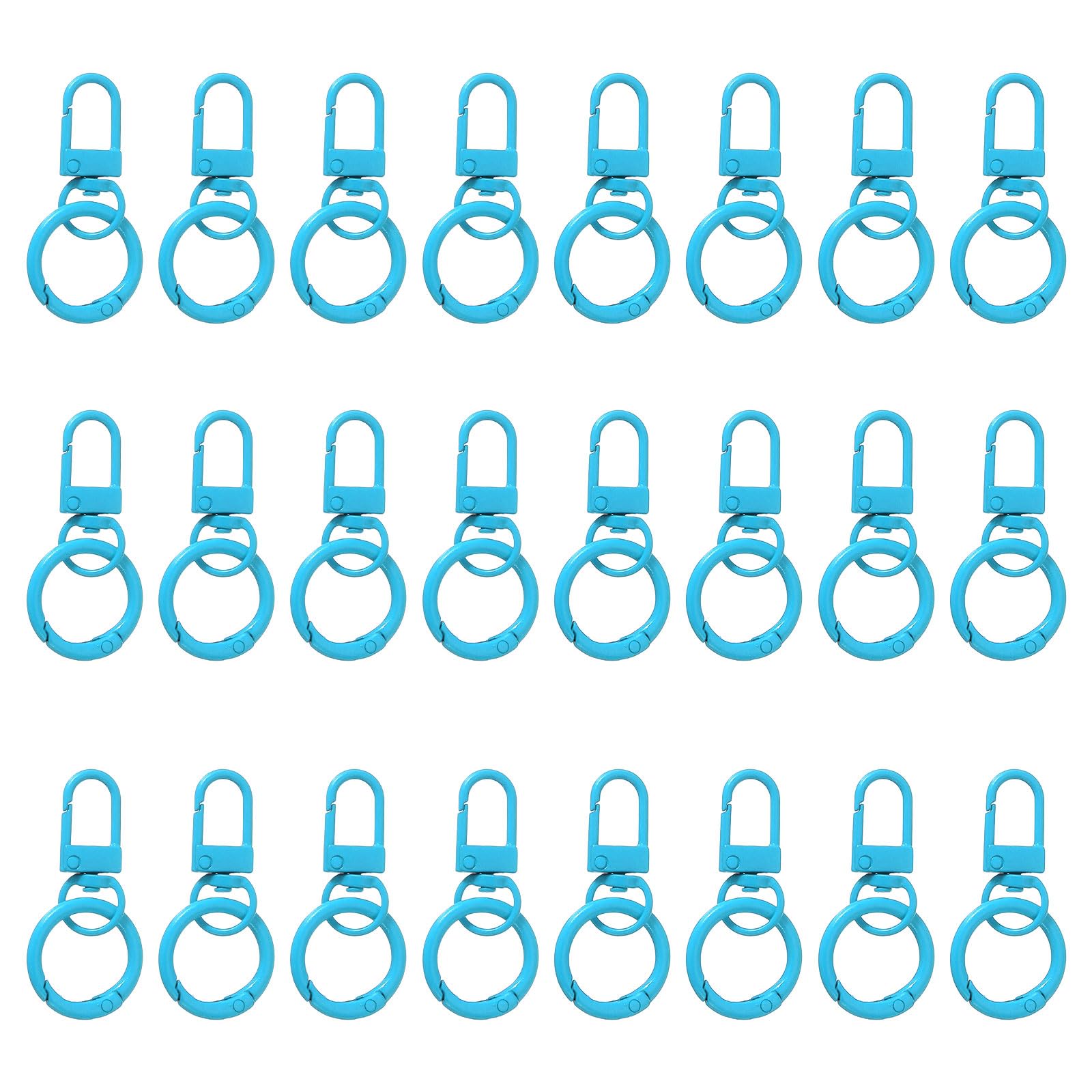 PATIKIL 24 Pcs Lobster Claw Clasp, Colorful Metal Keychain Clasp Swivel Hooks with Spring Key Rings Trigger Clips for Bag Door Key Chains DIY Craft Jewelry Making, Blue