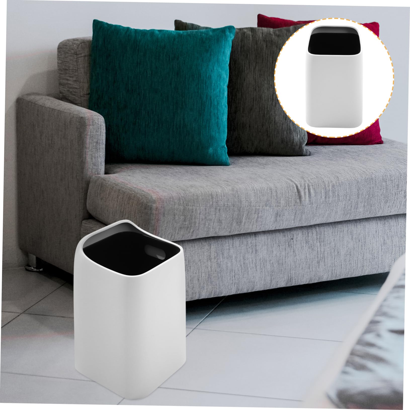 Alipis Trash Can for Bedroom Kitchen Large Size Pp Plastic Inclined Design Organizational Bin