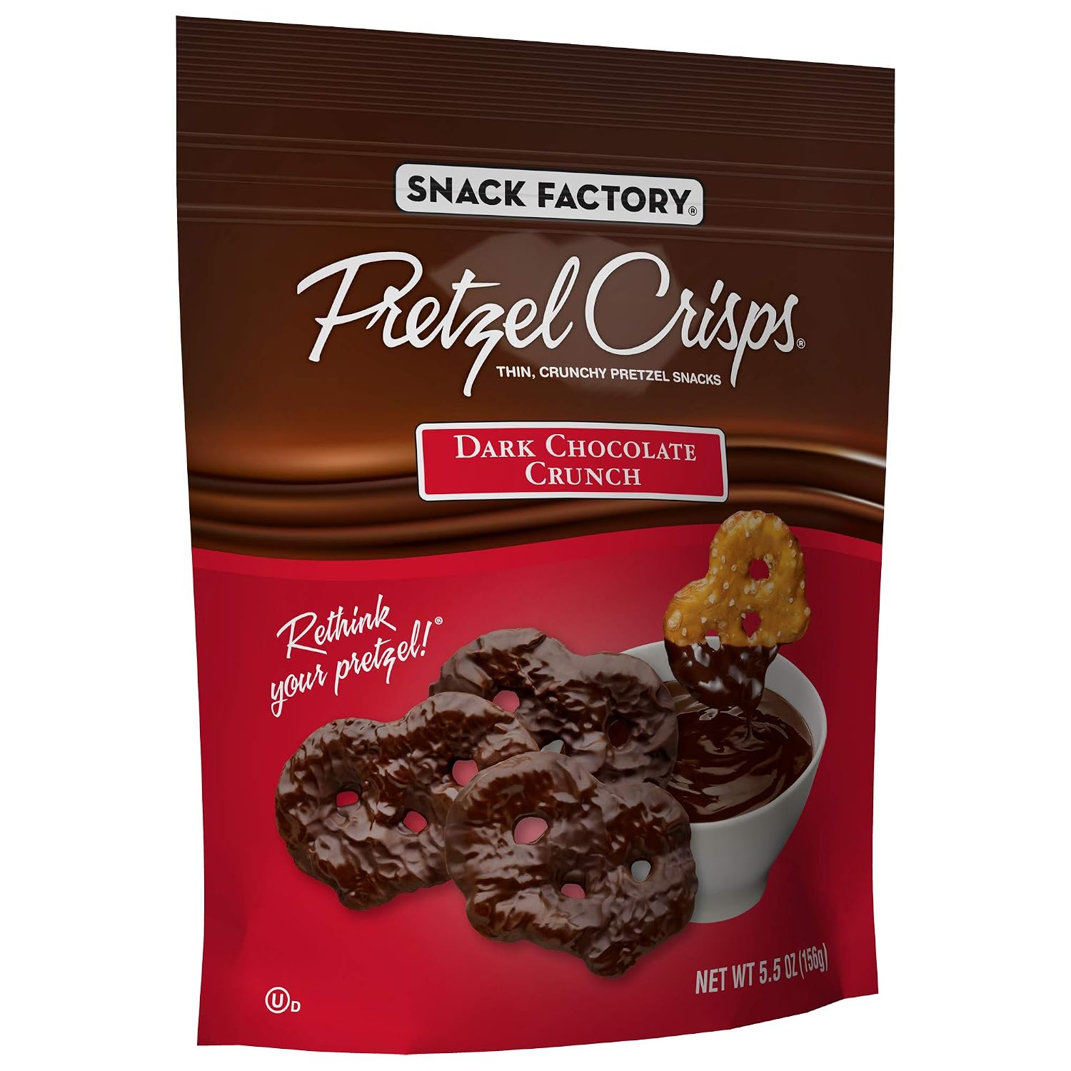 Snack Factory Gluten Free Pretzel Crisps, Dark Chocolate Flavored Crunch Minis, 5.5 Ounce (Pack of 12)