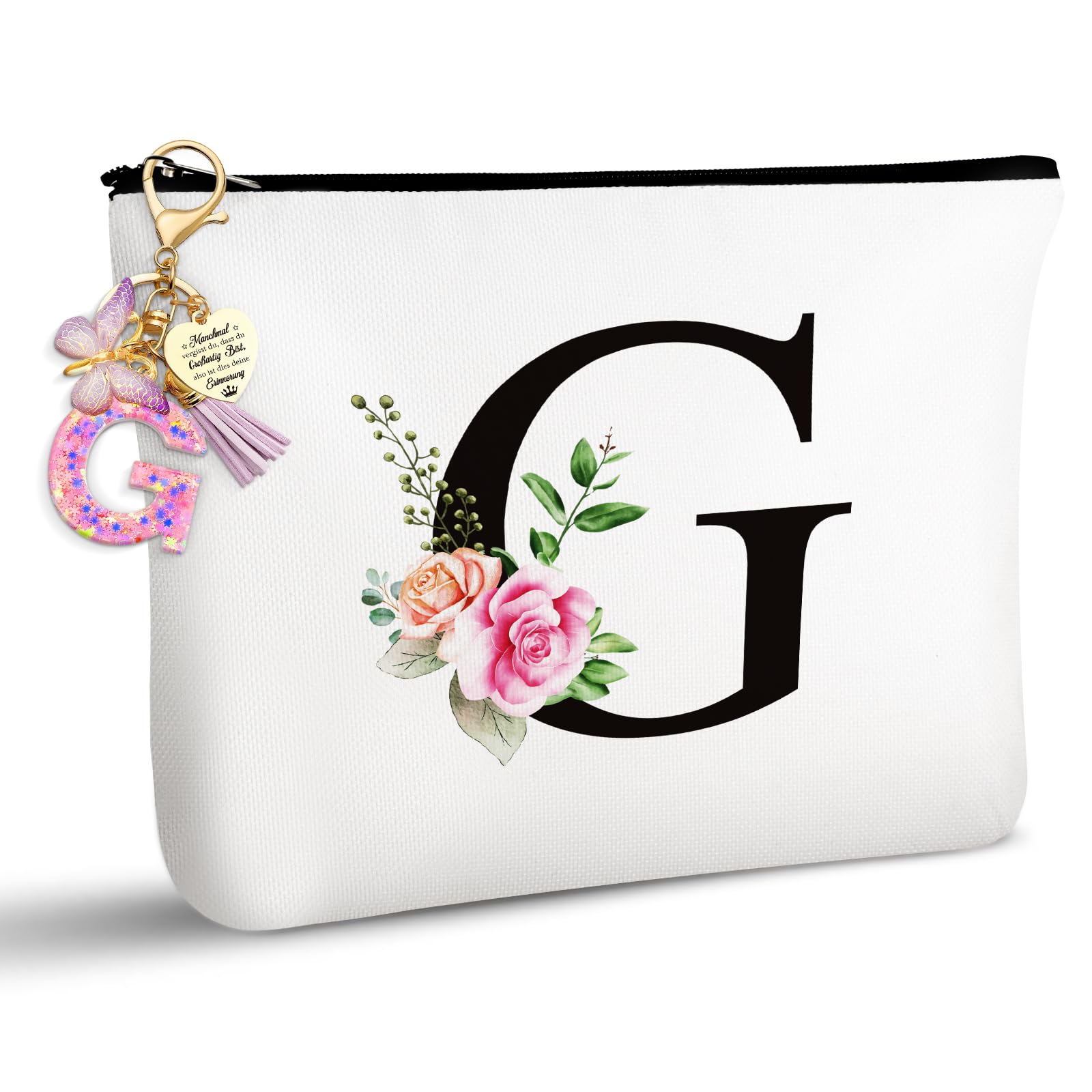 TUZELIYA Personalisierte Buchstaben A-Z Kosmetiktasche Geschenk für Frauen - Geburtstagsgeschenke für Frauen, Mädchen, Mütter, Beste Freundinnen und Brautjungfern