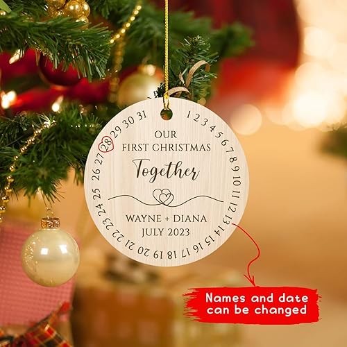 Miniatura 9 de Adorno de recuerdo personalizado para aniversario conmemorativo de Navidad, en nuestros corazones para siempre, adorno de regalo para la pérdida de