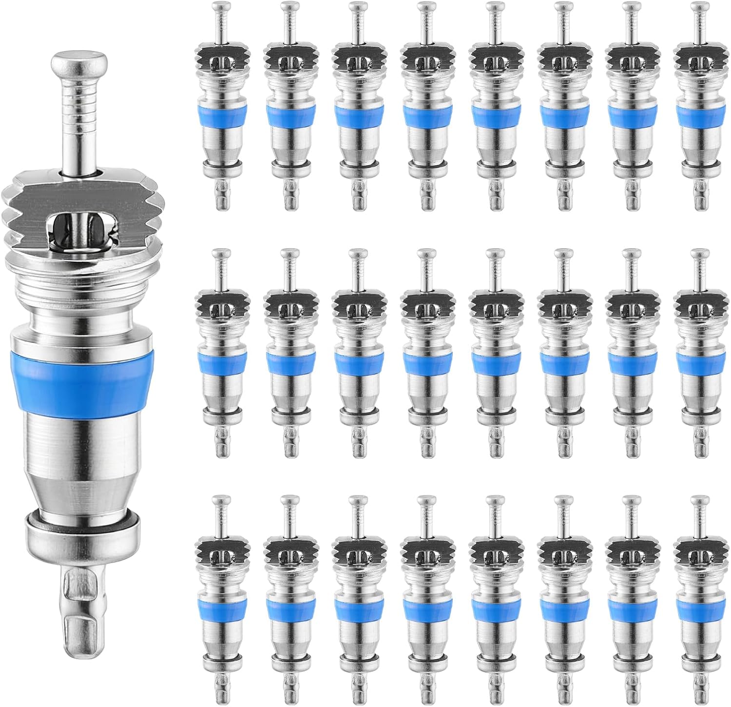 200Pcs HVAC Valve Core Kit Valve Stem Cores with Blue Seal